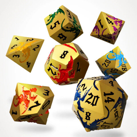 Crit Stones Aurum Ascension Metal RPG Dice Set