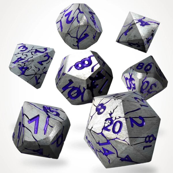 Crit Stones Echoes in Steel Metal RPG Dice Set