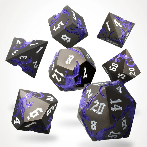 Crit Stones Nocturnum Dracona Metal RPG Dice Set