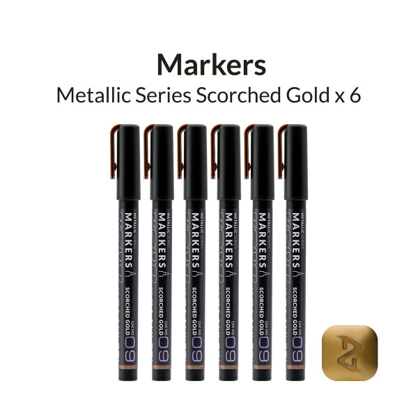 Gaahleri Metallic Series Markers * 6 Scorched Gold