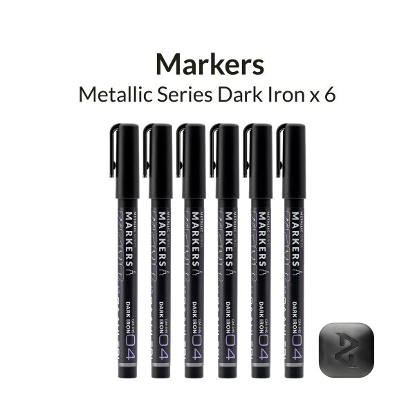 Gaahleri Metallic Series Markers * 6 Dark Iron