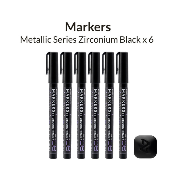 Gaahleri Metallic Series Markers * 6 Zirconium Black