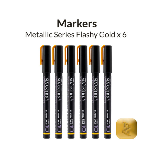 Gaahleri Metallic Series Markers * 6 Flashy Gold