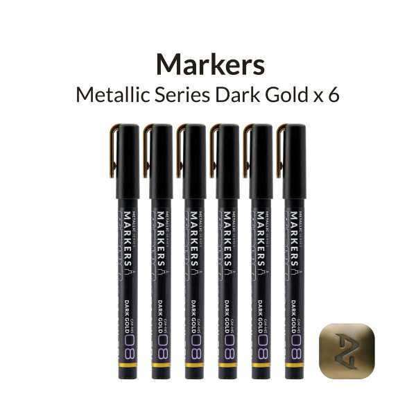 Gaahleri Metallic Series Markers * 6 Dark Gold
