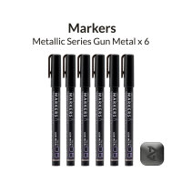 Gaahleri Metallic Series Markers * 6 Gun Metal