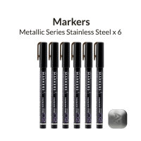 Gaahleri Metallic Series Markers * 6 Stainless Steel