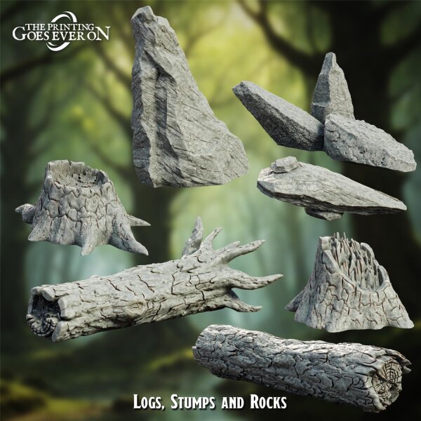 Logs, Stumps and Rocks aus Heart of the Forest von The Printing Goes Ever On