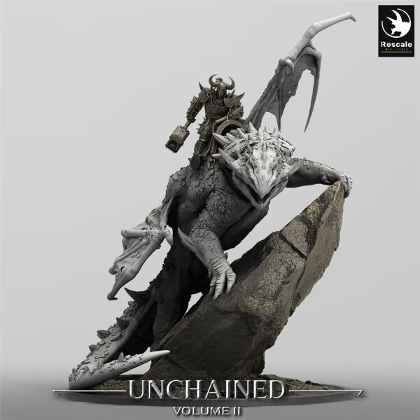 Pack Volcanic Dragon (4 inches & Custom Base) Set von Rescale Miniatures aus Unchained Vol. 2