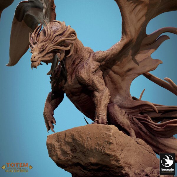 Metallic Brass Dragon - Stand (75mm base) von Rescale Miniatures aus Totem of the Scalewings