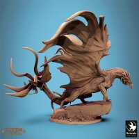 Metallic Brass Dragon - Stand (75mm base) von Rescale Miniatures aus Totem of the Scalewings