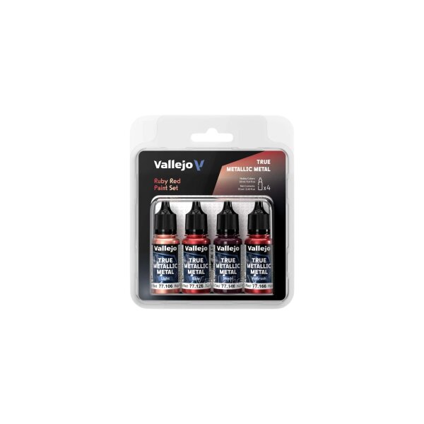Vallejo True Metallix Metal PAINT SET Ruby Red