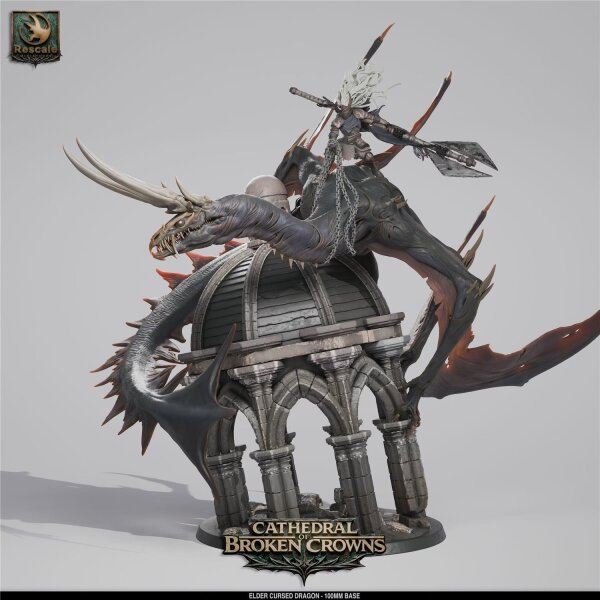 Cursed Dragon - Elder (100mm base) von Rescale Miniatures aus Cathedral of Broken Crowns