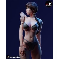 Dark Twin-Braid Girl (Swimsuit Ver.) | ESMonster