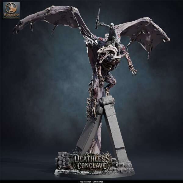Red Dracolich Stand (75mm base) von Rescale Miniatures aus Deathless Conclave