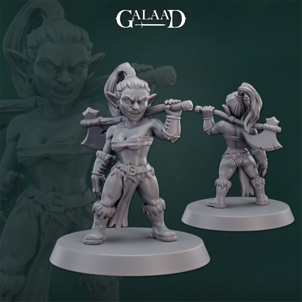 Female Goblin Barbarian von Galaad Miniatures aus Goblins #2 Release