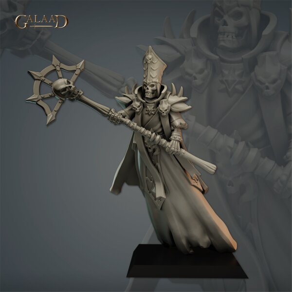 Bishop Skeleton Lich 03 von Galaad Miniatures aus Skeletons Squad Prebuild and Modular