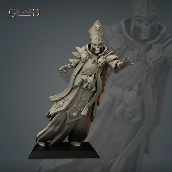 Bishop Skeleton Lich 02 von Galaad Miniatures aus Skeletons Squad Prebuild and Modular