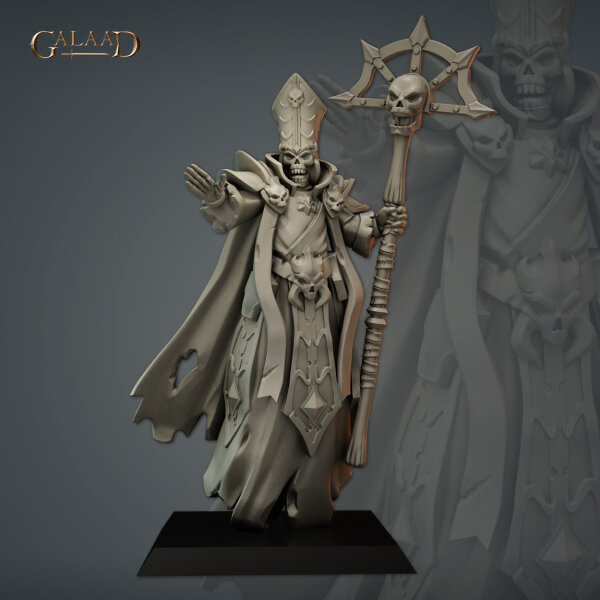 Bishop Skeleton Lich von Galaad Miniatures aus Skeletons Squad Prebuild and Modular