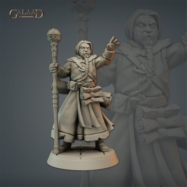 Wizard Parchment Keeper von Galaad Miniatures aus Priests and Knights Release