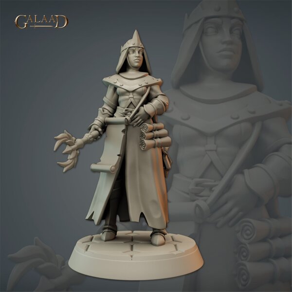 Female Battle Priest Parchment von Galaad Miniatures aus Priests and Knights Release