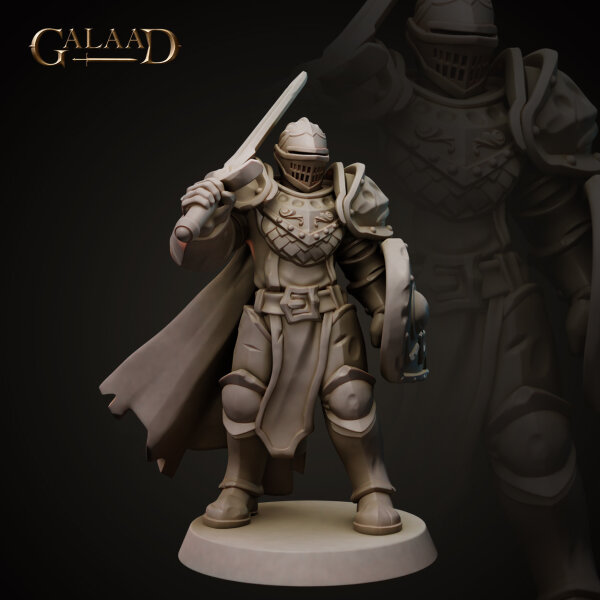 Knight Sword and Shield - Modular Head von Galaad Miniatures aus Knights Release - Modular Heads