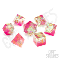 Crit Stones Spring Romance Sharp Edge Resin RPG Dice Set