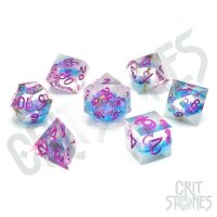 Crit Stones Violet Bloom Sharp Edge Resin RPG Dice Set