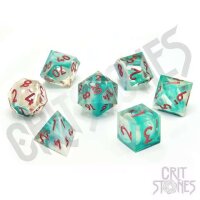 Crit Stones Cerulean Cyclone Sharp Edge Resin RPG Dice Set