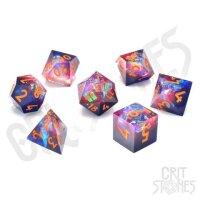 Crit Stones Galactic Ember Sharp Edge Resin RPG Dice Set