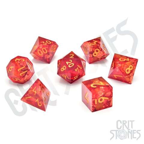 Crit Stones Dragonheart Sharp Edge Resin RPG Dice Set