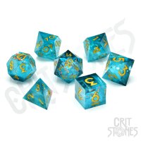 Crit Stones Wave after Wave Sharp Edge Resin RPG Dice Set