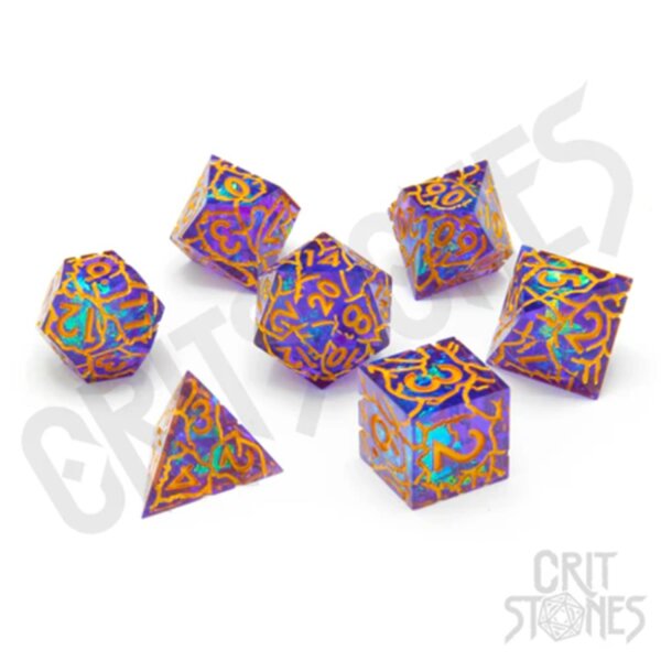 Crit Stones Radiant Rune Sharp Edge Resin RPG Dice Set