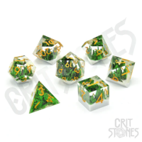 Crit Stones Verdant Valley Sharp Edge Resin RPG Dice Set