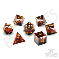 Crit Stones Lava Peaks Sharp Edge Resin RPG Dice Set