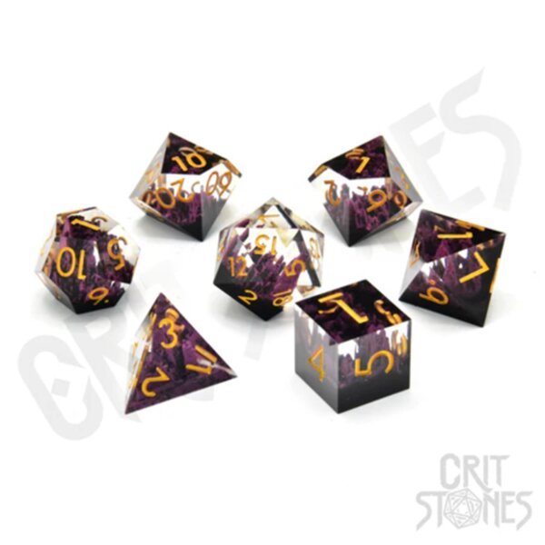 Crit Stones ShadowSpire Sharp Edge Resin RPG Dice Set