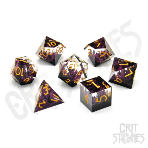 Crit Stones ShadowSpire Sharp Edge Resin RPG Dice Set
