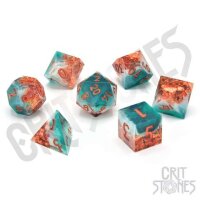 Crit Stones Mystic Marine Sharp Edge Resin RPG Dice Set