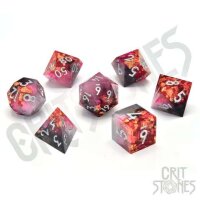Crit Stones Ruby Rift Sharp Edge Resin RPG Dice Set