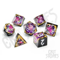 Crit Stones Violet Vein Geode RPG Dice Set
