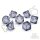 Crit Stones Orbital Tide (silver ink) Liquid Core RPG Dice Set