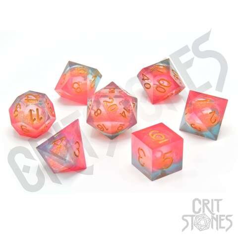Crit Stones Lava Essence Liquid Core RPG Dice Set
