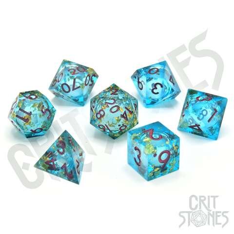 Crit Stones Aqua Astra Liquid Core RPG Dice Set