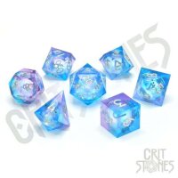 Crit Stones Pink Ice Liquid Core RPG Dice Set