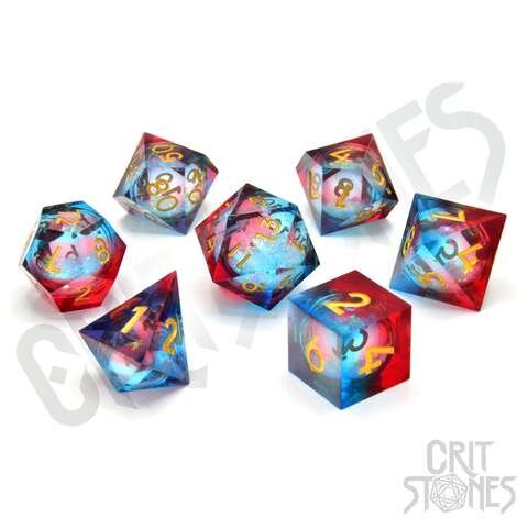 Crit Stones Fire and Ice Liquid Core RPG Dice Set