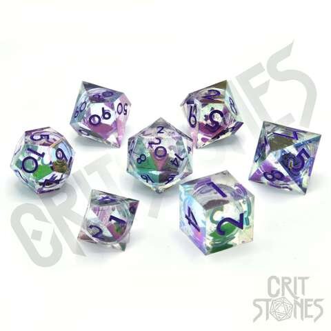 Crit Stones Nightshade Nectar Electroplated Liquid Core RPG Dice Set