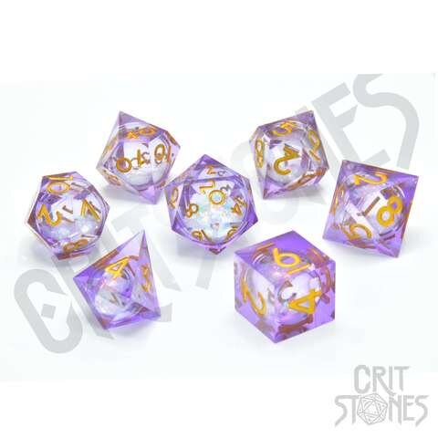 Crit Stones Arcane Sparkle Liquid Core RPG Dice Set