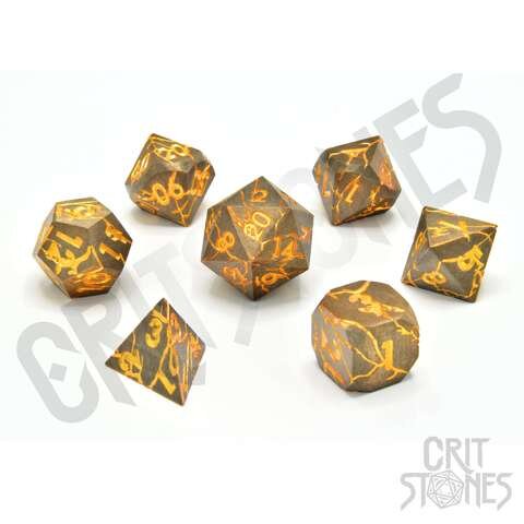 Crit Stones Marred Midas Metal RPG Dice Set