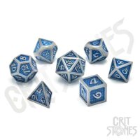 Crit Stones Blue Dragonhide Metal RPG Dice Set