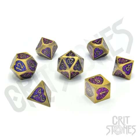 Crit Stones Charmheart Metal RPG Dice Set