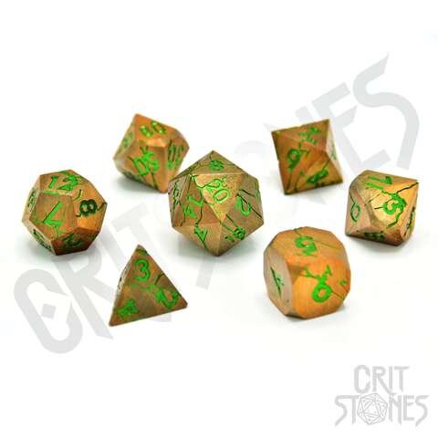 Crit Stones Gorgon Gaze Metal RPG Dice Set